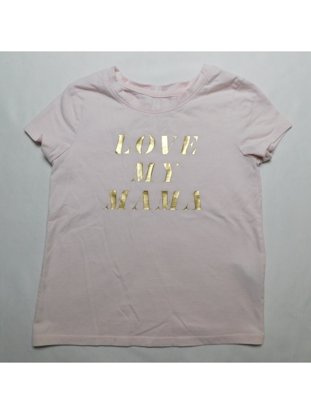 Cat & Jack Girls Shirt 5T Pink Gold Foil Love My Mama Graphic T-Shirt Toddler
